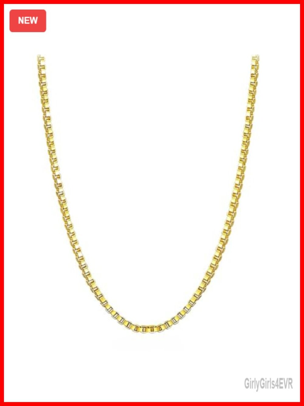 14K Solid Yellow Gold Box Link Chain Necklace 1.12mm 16Inch Spring Ring